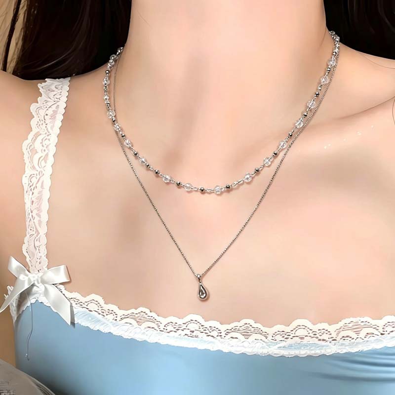 Nieuwe mode waterdruppel hange - Layered Pendant Necklace Aesthetic recensie en prijs