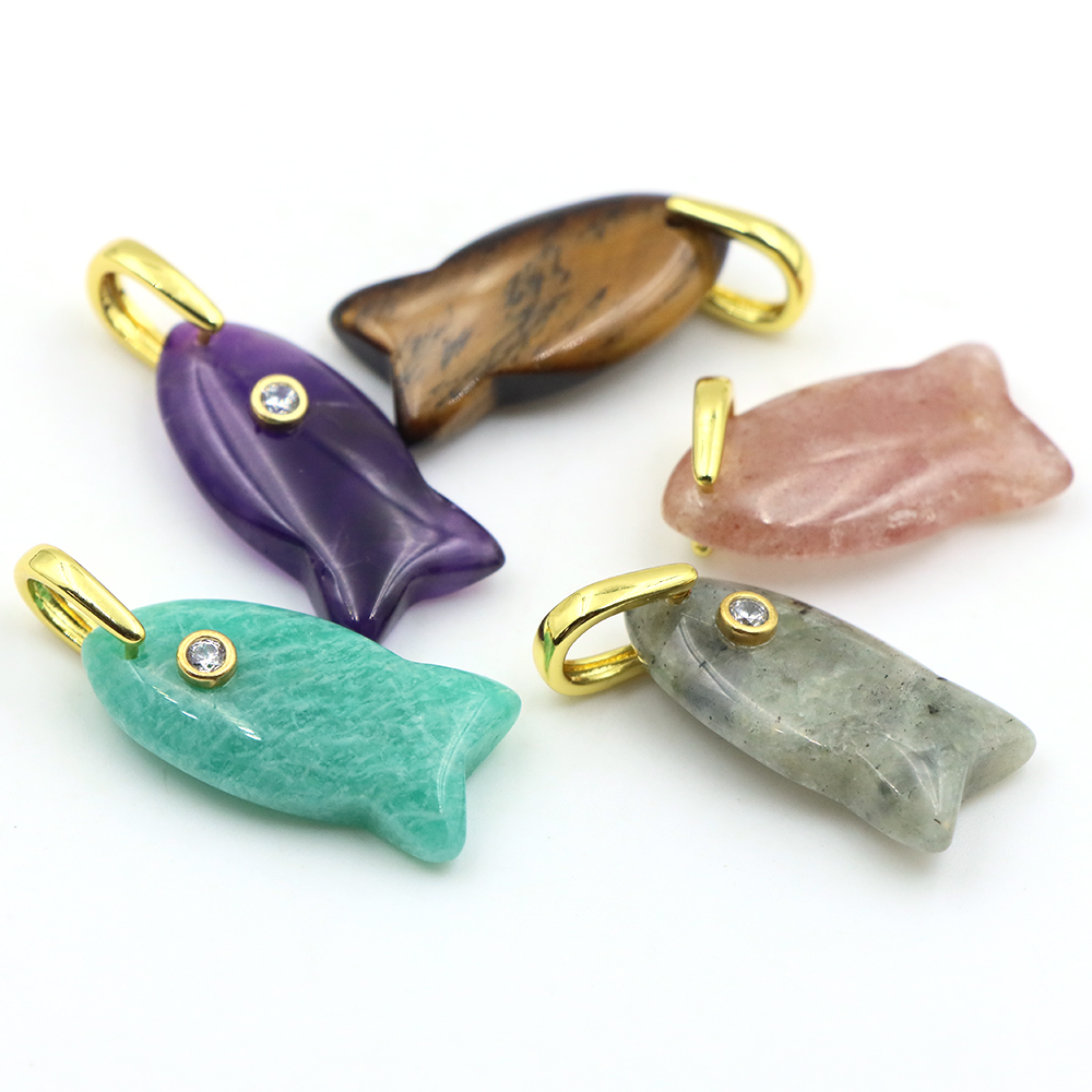 26mm Visvormige Natuurstenen H - Crystal Pendant Necklace Natural Stone recensie en prijs