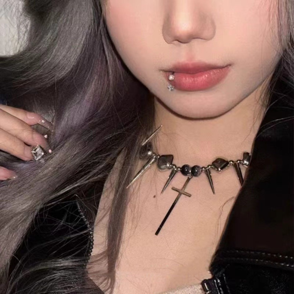 Y2k Subcultuur Spike Cross Riv - Goth Punk Spike Choker recensie en prijs