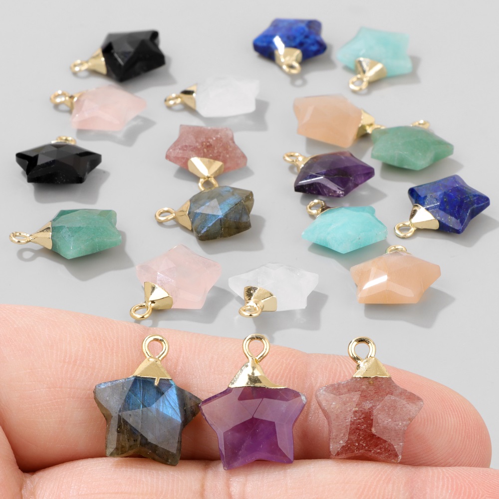 2 Stuks Ster Vorm Steen Hanger - Crystal Pendant Necklace Natural Stone recensie en prijs