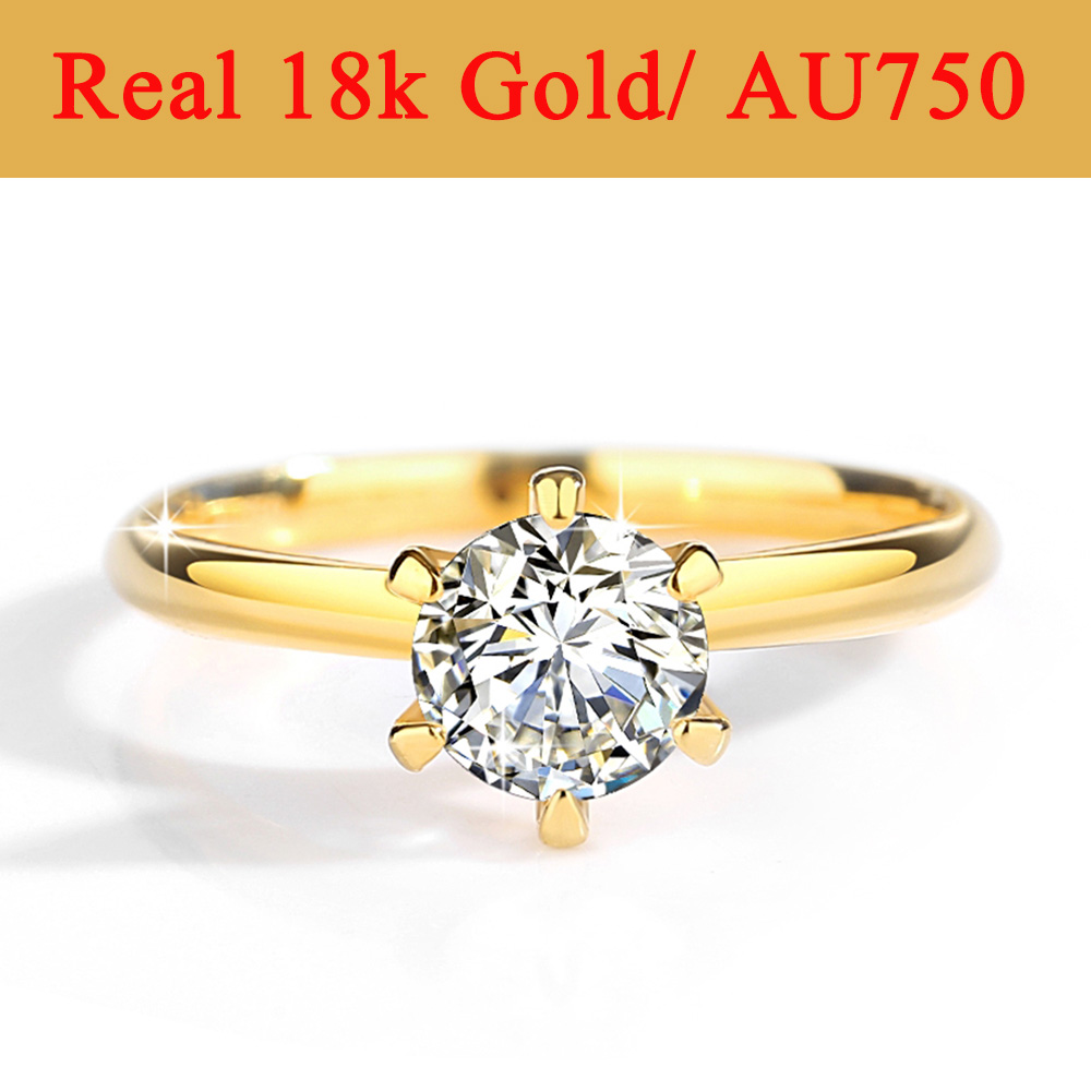 Echt Goud 18 K Moissanite Ring - Moissanite Engagement Ring 1 Carat recensie en prijs